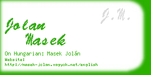 jolan masek business card