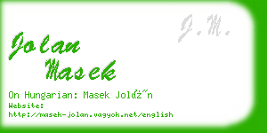 jolan masek business card